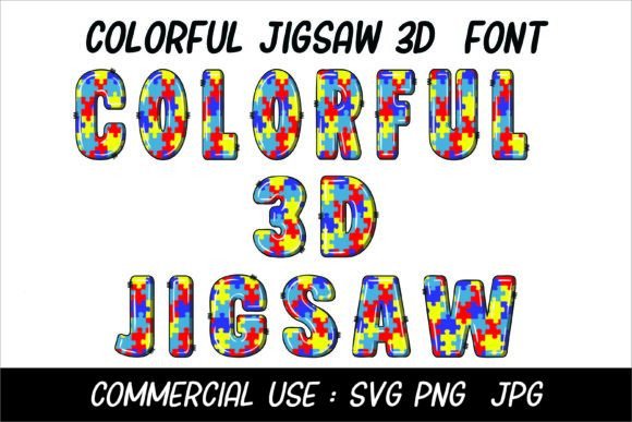 Colorful 3D Jigsaw Font: The Vibrant Typeface for Handmade Brands